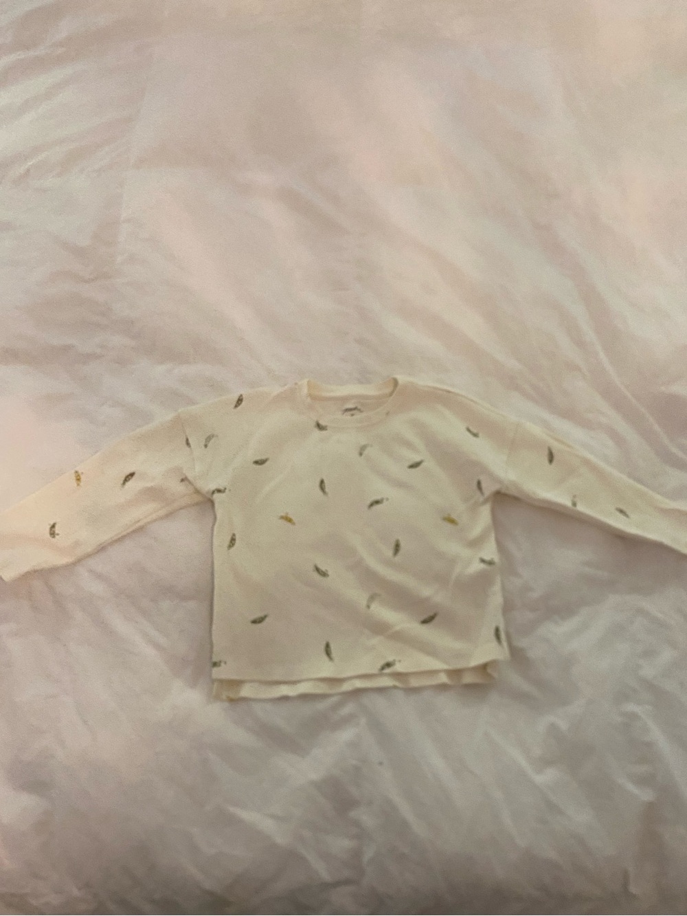 Pehr 100% Cotton NWOT Long-Sleeve Kids Top with Pea Print